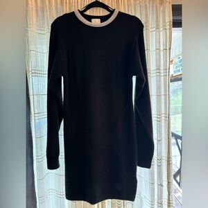 H&M Black Crew Neck Sweater Dress Long Sleeve